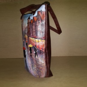 Женская сумка №152 из натуральной мягкой кожи с росписью