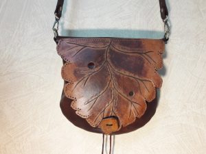Женская сумка №313 "Кленовый лист" из натуральной кожи