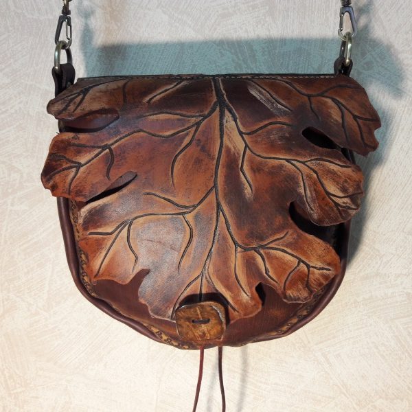 Женская сумка №314 "Кленовый лист" из натуральной кожи