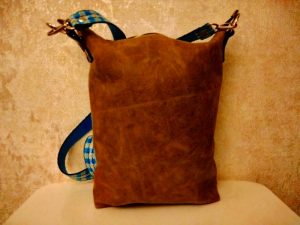Женская сумка №158 из мягкой натуральной кожи, с росписью