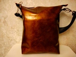 Женская сумка №160 из мягкой натуральной кожи, с росписью
