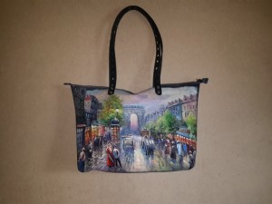 Женская сумка №151 из мягкой натуральной кожи, с росписью
