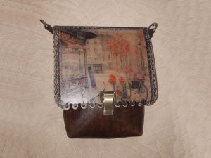 Женская сумка №156 из натуральной кожи, с росписью